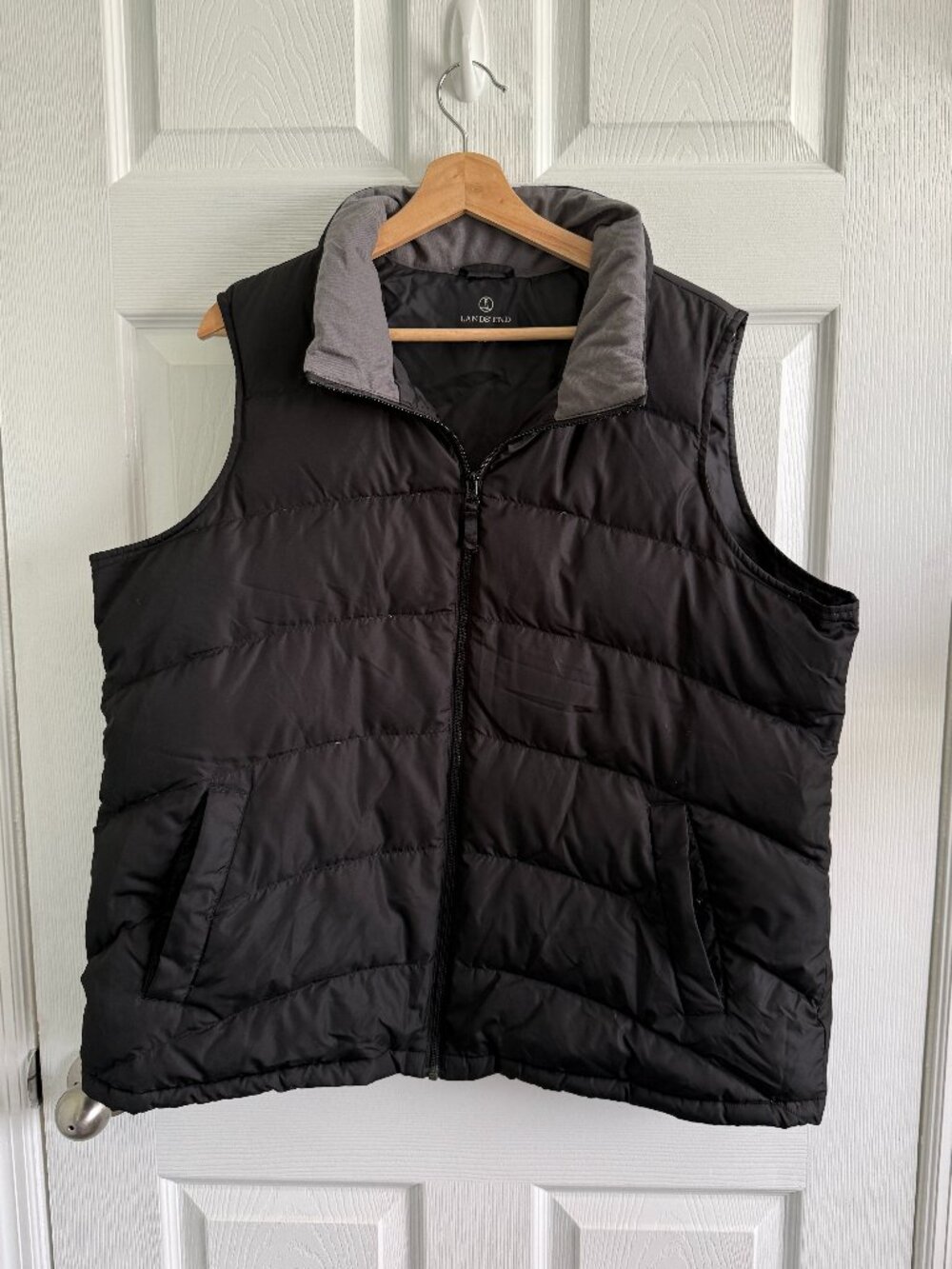 Lands' End Women's Black Quilted full-zip Down puffer vest Size 1X Winter Vest